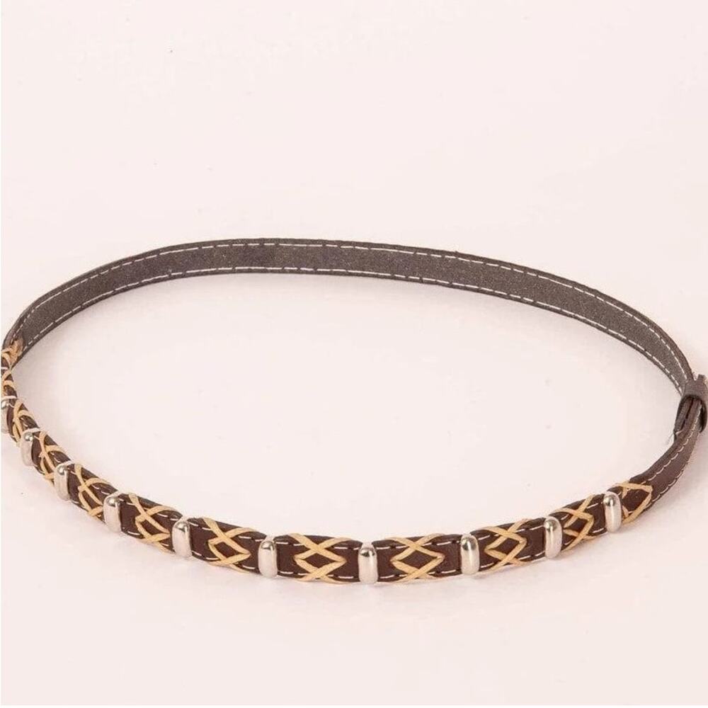 Tombstone Brown Leather Hat Band